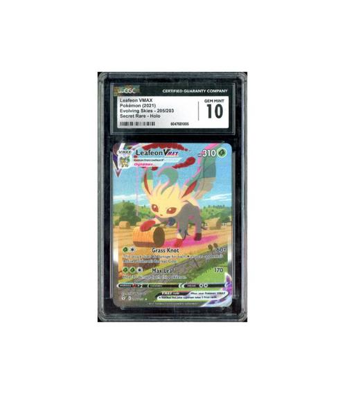 Pokemon Leafeon VMAX Evolving Skies Alt Full Art #205 CGC 10, Hobby en Vrije tijd, Verzamelkaartspellen | Pokémon, Zo goed als nieuw