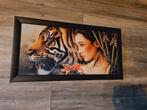 Schilderij tijger, Huis en Inrichting, Woonaccessoires | Schilderijen, Tekeningen en Foto's, Ophalen, Zo goed als nieuw, Schilderij
