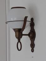 Bronzen wandlamp, Ophalen of Verzenden, Zo goed als nieuw, Glas