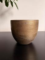 Bloempot brons/goud voor binnen., Huis en Inrichting, Ophalen, Zo goed als nieuw, Rond, Porselein of Keramiek