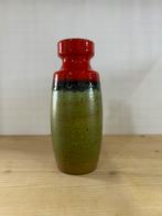 Vintage West-Germany vaas | Rood-Bruin-Groen | 19 cm hoog, Huis en Inrichting, Woonaccessoires | Vazen, Ophalen, C, C, Aardewerk of Porselein