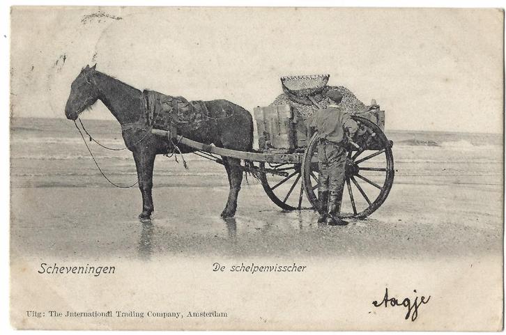Scheveningen, De Schelpenvisscher, Verzamelen, Ansichtkaarten | Nederland, Gelopen, Zuid-Holland, Voor 1920, Verzenden
