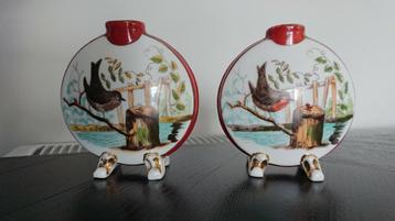 Antieke biedermeier / bruidsvaasjes  beschikbaar voor biedingen