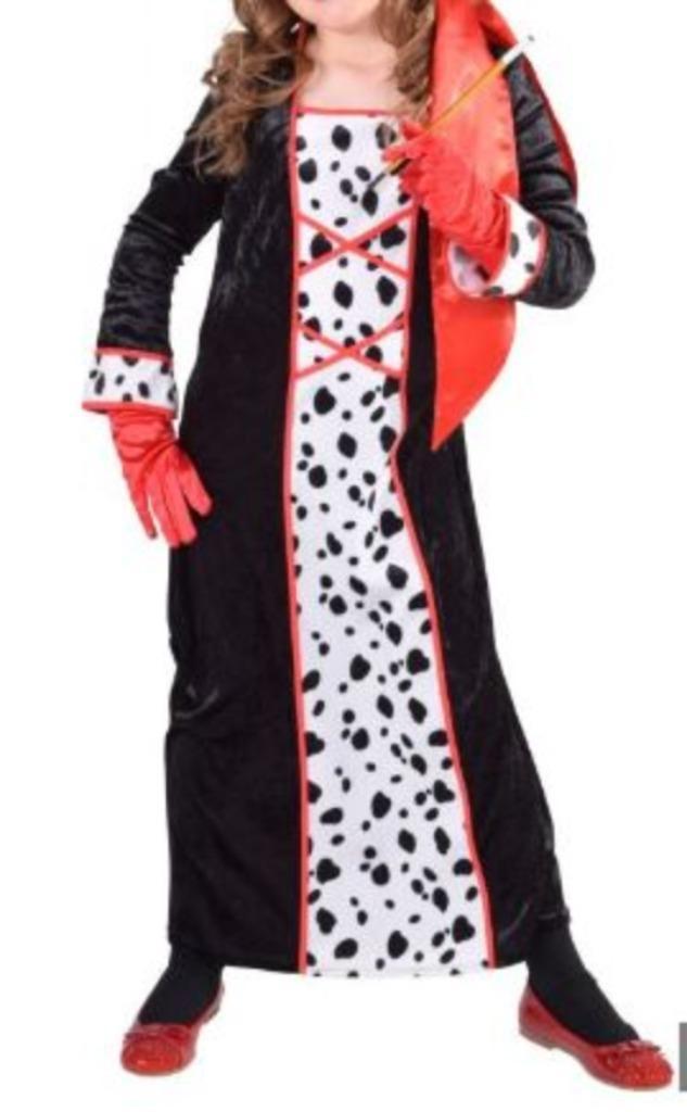 Leuk 101 DALMATIER/ CRUELA DE VILE jurk - Halloween tip, Kinderen en Baby's, Carnavalskleding en Verkleedspullen, Nieuw, Meisje