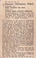 Nijhof Johannes 1900 Hengelo 1958 Enschede, Verzamelen, Ophalen of Verzenden, Bidprentje