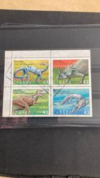 Canada 1389/92 Dinosaurussen/5055, Postzegels en Munten, Ophalen of Verzenden