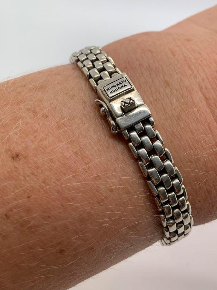 BB3 Prachtige zilveren Buddha to Buddha armband, Sieraden, Tassen en Uiterlijk, Armbanden, Zilver, Zilver, Ophalen of Verzenden