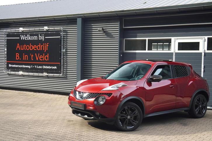 Nissan Juke 1.2 DIG-T S/S Tekna PANO LEDER 360CAMERA XENON K, Auto's, Nissan, Bedrijf, Te koop, Juke, 360° camera, ABS, Airbags