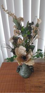 Vintage Vaas met kunstbloemen, Huis en Inrichting, Ophalen, Gebruikt, Binnen