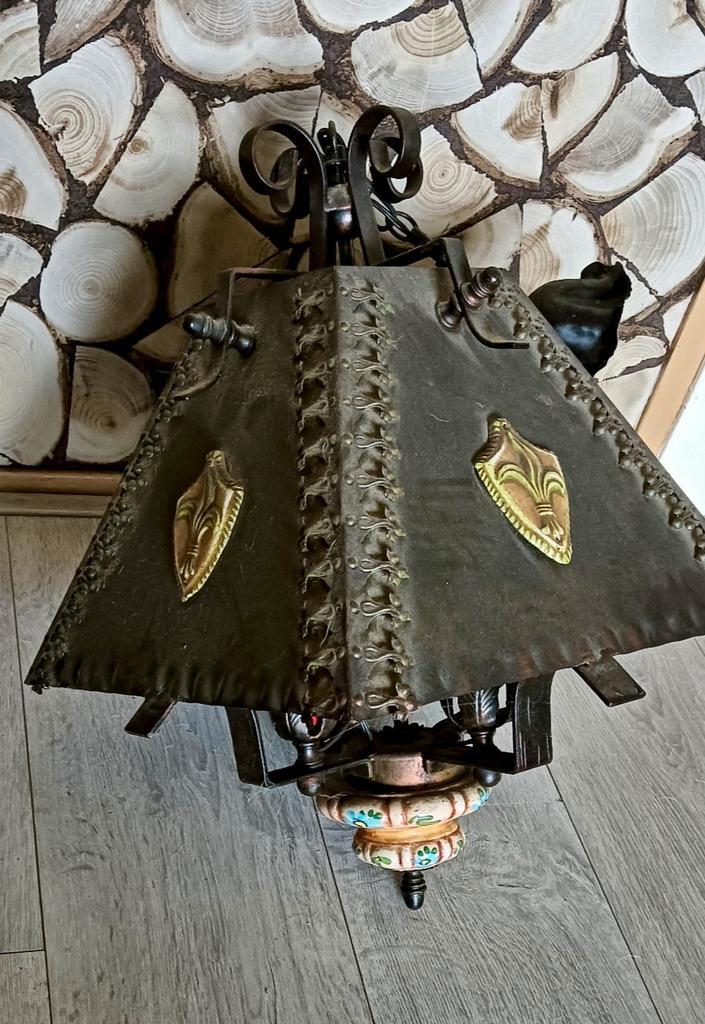 Stoere plafond lamp, Antiek en Kunst, Antiek | Lampen, Ophalen