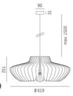 Prachtige design lamp lamellen, Huis en Inrichting, Lampen | Hanglampen, Ophalen of Verzenden, Gebruikt