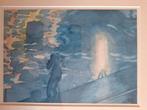 Sjoerd Bakker - Aquarel, Antiek en Kunst, Kunst | Litho's en Zeefdrukken, Ophalen of Verzenden