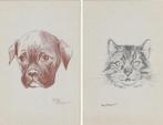 2xKennemer dierentehuis Haarlem -ontw./ tek. Hetty Edelkoort, Verzenden, 1960 tot 1980, Ongelopen, Cultuur en Media