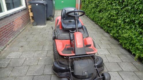 wegens inruil 1 x jonsered (husqvarna) frontmaaier  met werk, Tuin en Terras, Zitmaaiers, Gebruikt, 90 tot 120 cm, Elektrische starter