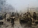 gravure Vismarkt Amsterdam Krostewitz naar Hans Hermann, Antiek en Kunst, Verzenden