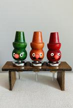 Deense vintage teak houten fleskurken bar ware poppetjes MCM, Ophalen of Verzenden
