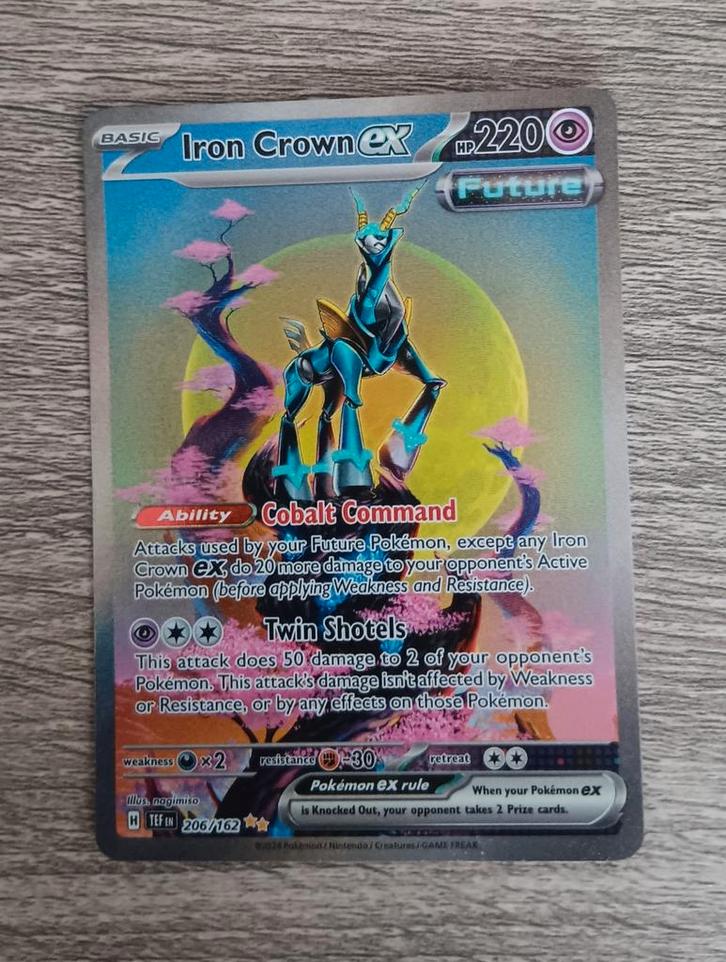 Iron Crown ex Temporal Forces, Hobby en Vrije tijd, Verzamelkaartspellen | Pokémon, Zo goed als nieuw, Ophalen of Verzenden