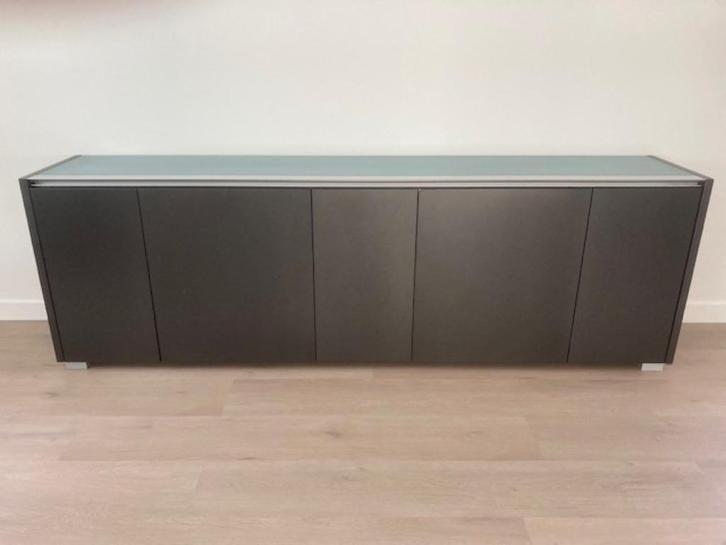 Dressoir antraciet modern/strak, Huis en Inrichting, Kasten | Dressoirs, Gebruikt, 200 cm of meer, 25 tot 50 cm, Met deur(en)