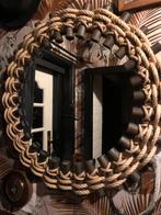 Manou houten grote spiegel jaren 70, Huis en Inrichting, Ophalen, Rond, Zo goed als nieuw, Minder dan 100 cm