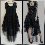 Jurk zwart kant L XL XXL - Burleska Ophelie dress - gothic, Overige typen, Zwart, Maat 46/48 (XL) of groter, Burleska