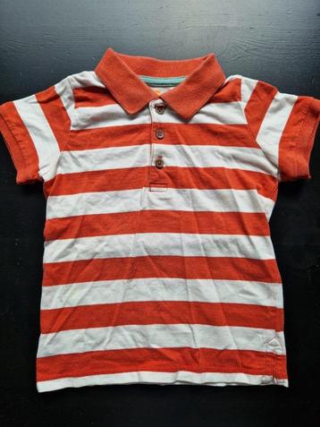 Wit/Oranje poloshirt - Maat 92 beschikbaar voor biedingen