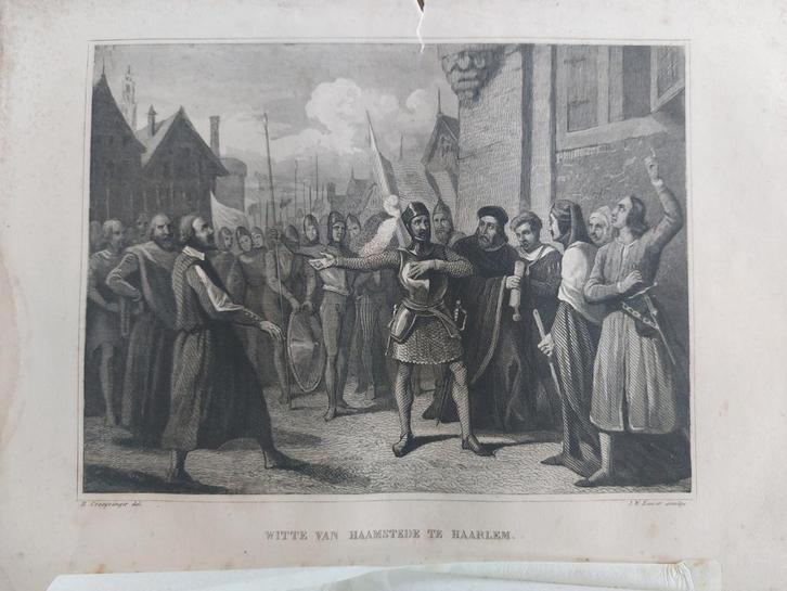 30  Ridder Witte van Haamstede te Haarlem in jaar 1304, Antiek en Kunst, Kunst | Etsen en Gravures, Ophalen of Verzenden