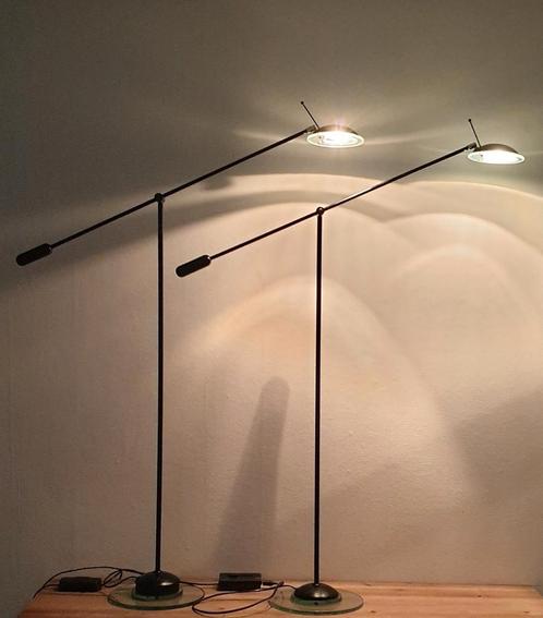 vintage design Herda., Huis en Inrichting, Lampen | Vloerlampen, Zo goed als nieuw, 150 tot 200 cm, Glas, Metaal, Ophalen of Verzenden