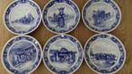 6 Delftsblauwe borden  uitgebracht door vishandel Ouwe hand, Antiek en Kunst, Ophalen