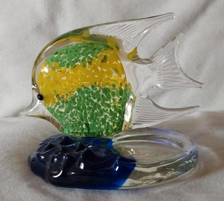 Murano glazen vis - Groen & Blauw, Antiek en Kunst, Antiek | Glas en Kristal, Verzenden