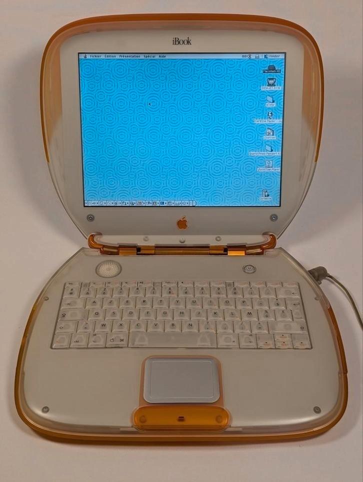 Apple iBook Clamshell Tangerine – Mac OS 8.6, Computers en Software, Vintage Computers, Ophalen of Verzenden