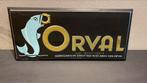 Orval oud blikken bordje., Ophalen of Verzenden, Gebruikt, Reclamebord, Plaat of Schild, Overige merken