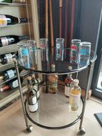 Ronde messing trolley / bar cart, jaren ’60, Ophalen of Verzenden, Zo goed als nieuw