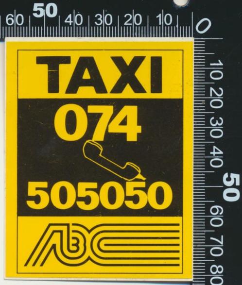 Sticker: Taxi ABC (2), Verzamelen, Stickers, Zo goed als nieuw, Bedrijf of Vereniging, Ophalen of Verzenden