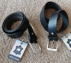 2x nieuwe leren riem zwart 95cm, 95 tot 105 cm, Nieuw, Ophalen of Verzenden, Riem of Ceintuur
