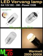 G4 LEDspot LEDlamp COB LED 12V - 3 Watt - Warmwit - 2800k, 30 tot 60 watt, Led-lamp, Nieuw, Bipin of Steekvoet