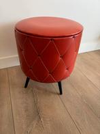1x vintage poef, Ophalen, Zo goed als nieuw, Rond, Minder dan 50 cm