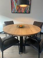 Ronde eettafel naturel - 130 cm (zonder stoelen), Huis en Inrichting, Tafels | Eettafels, Ophalen, 100 tot 150 cm, Zo goed als nieuw