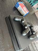 PS4 Slim met 2 Controllers + Games, Spelcomputers en Games, Spelcomputers | Sony PlayStation 4, Met 2 controllers, Ophalen of Verzenden