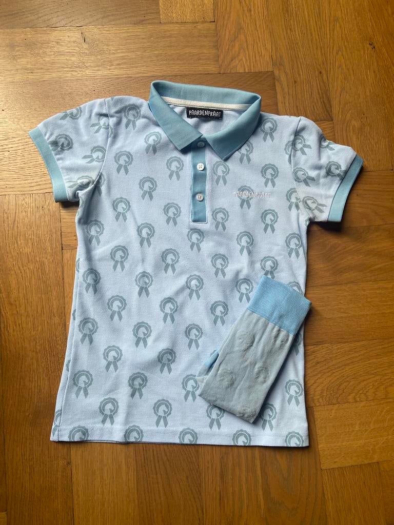 Paardepraat tv setje maat 146, Dieren en Toebehoren, Paardrijkleding, Ophalen of Verzenden, Zo goed als nieuw, Dressuur, Bovenkleding