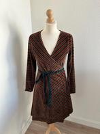 King Louie maat L velvet streepjes wikkel jurk 2796