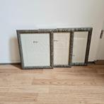 ZGAN Houten 3x Zilverkleurige fotolijst 29x35 cm, Ophalen of Verzenden, Zo goed als nieuw