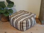 Vintage Marokkaanse wollen kelim poef!! Boho zitkussen., Antiek en Kunst, Antiek | Kleden en Textiel, Ophalen of Verzenden