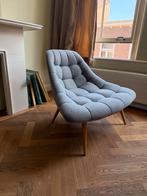 Made Grijze Stoffen Fauteuil - Stijlvol, Huis en Inrichting, Fauteuils, Ophalen, Gebruikt, 75 tot 100 cm, 100 tot 125 cm