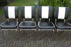 Bel Air 4 diner stoelen retro fifties sixties ( tafel ), Ophalen, Zwart, Zo goed als nieuw, Vier
