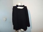 Annette Gortz zwarte trui tuniek aparte band hals baggy M/L