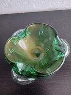 Murano Schaal Smaragdgroen Goud 1950-1960, Antiek en Kunst, Antiek | Glas en Kristal, Ophalen of Verzenden