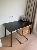 Eettafel / bureau zwart hout Ikea Lisabo, Ophalen, 50 tot 100 cm, Zo goed als nieuw, Vijf personen of meer