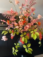 Exclusief prachtig groot zijden bloemen boeket INCL vaas, Ophalen of Verzenden, Nieuw