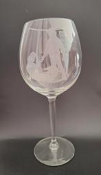 Groot wijnglas met afbeelding de kleine zeemeermin, Gevondenengemaakt@gmail.com, Beeldje of Figuurtje, Ophalen of Verzenden, Gevonden en Gemaakt