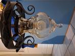smeedijzeren lamp plafondlamp glas kap, Antiek en Kunst, Antiek | Lampen, Ophalen of Verzenden